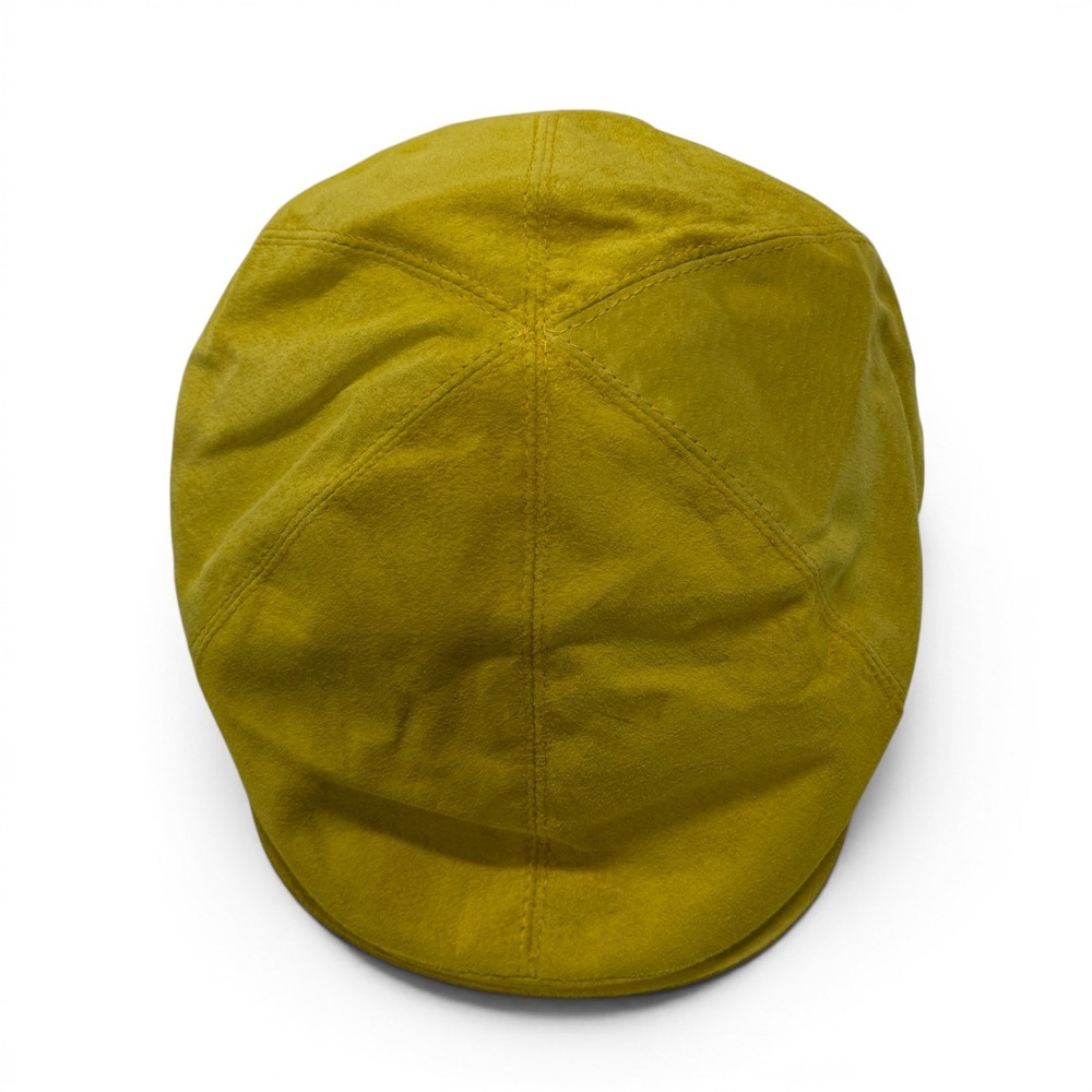 Goorin Bros Mens Mustard Yellow Genuine Suede Flat Cap Ivy Driving Hat Large USA - Picture 7 of 9